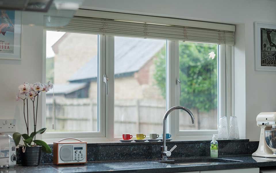 white upvc window kitchen