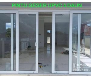 Pintu UPVC Geser/Sliding 4 daun warna putih